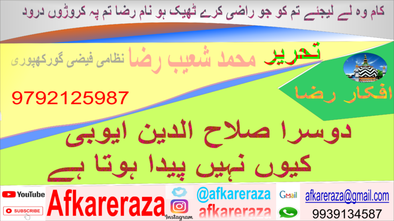 دوسرا صلاح الدین ایوبی کیوں نہیں پیدا ہوتا ہے