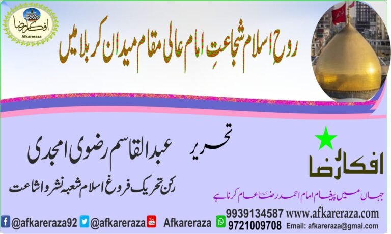 روح اسلام شجاعت امام عالی مقام میدان کربلا میں