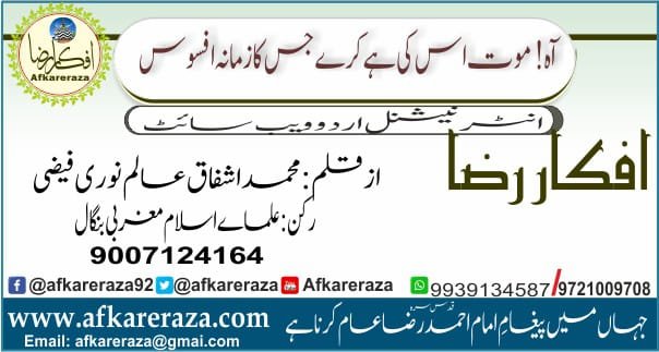 موت اس کی ہے کرے جس کا زمانہ افسوس