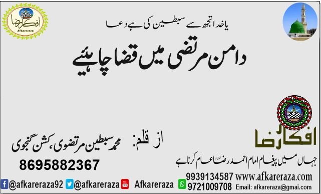 دامن مرتضی میں قضا چاہئیے