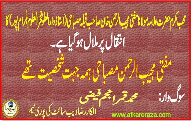 مفتی مجیب الرحمن مصباحی ہمہ جہت شخصیت تھے