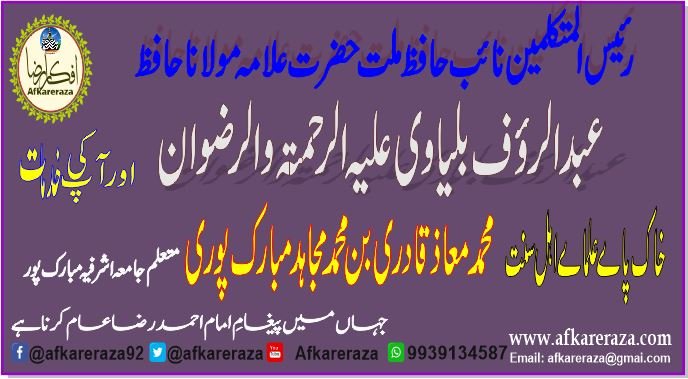 حافظ عبد الرؤف بلیاوی اور آپ کی خدمات