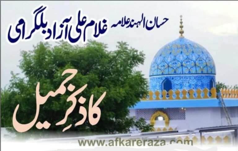 حسان الہند علامہ غلام علی آزاد بلگرامی کا ذکر جمیل